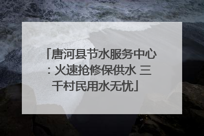 唐河县节水服务中心：火速抢修保供水 三千村民用水无忧
