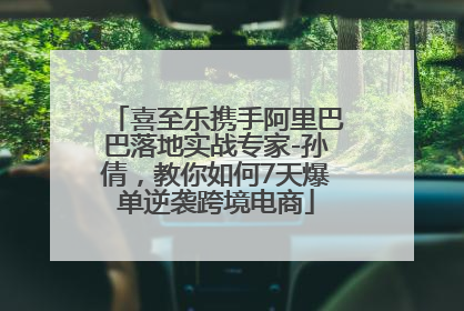 喜至乐携手阿里巴巴落地实战专家-孙倩，教你如何7天爆单逆袭跨境电商