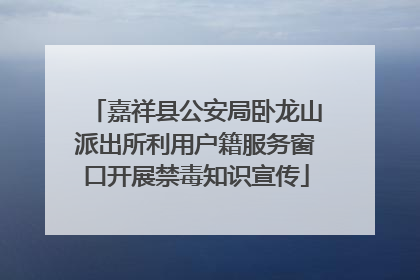 嘉祥县公安局卧龙山派出所利用户籍服务窗口开展禁毒知识宣传