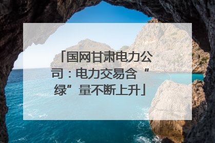 国网甘肃电力公司：电力交易含“绿”量不断上升