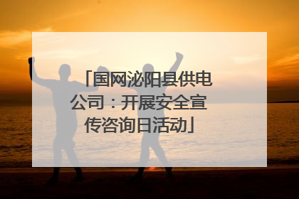 国网泌阳县供电公司：开展安全宣传咨询日活动