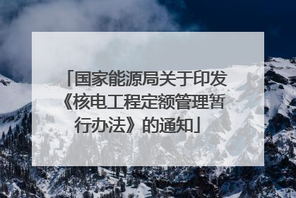 国家能源局关于印发《核电工程定额管理暂行办法》的通知