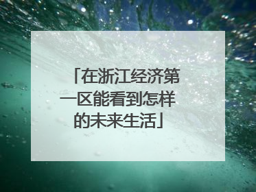 在浙江经济第一区能看到怎样的未来生活
