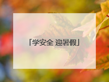 学安全 迎暑假