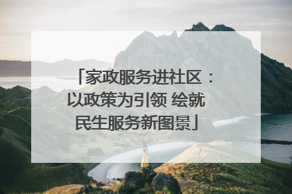 家政服务进社区：以政策为引领 绘就民生服务新图景