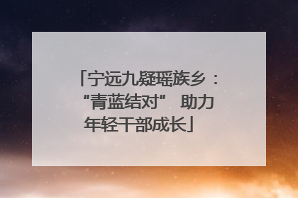 宁远九疑瑶族乡：“青蓝结对” 助力年轻干部成长