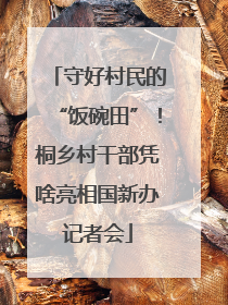 守好村民的“饭碗田”！桐乡村干部凭啥亮相国新办记者会