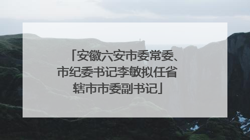 安徽六安市委常委、市纪委书记李敏拟任省辖市市委副书记