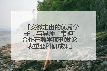 安徽走出的优秀学子，与导师“韦神”合作在数学顶刊发论表重要科研成果