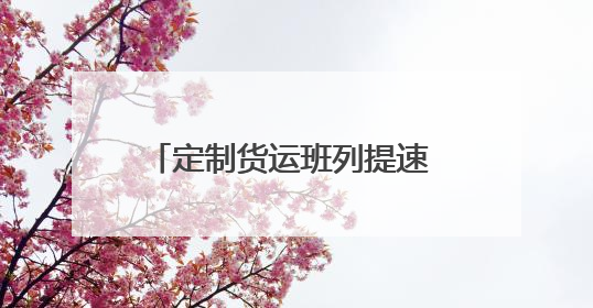 定制货运班列提速 护航企业物流畅通