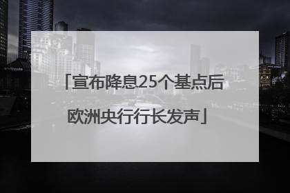 宣布降息25个基点后 欧洲央行行长发声