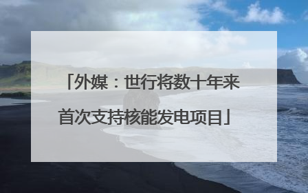 外媒：世行将数十年来首次支持核能发电项目