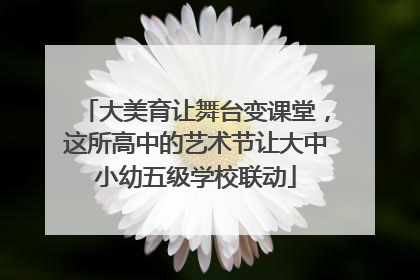 大美育让舞台变课堂，这所高中的艺术节让大中小幼五级学校联动