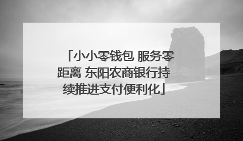 小小零钱包 服务零距离 东阳农商银行持续推进支付便利化