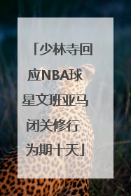 少林寺回应NBA球星文班亚马闭关修行 为期十天