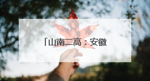 山南二高：安徽老师亚咕嘟！
