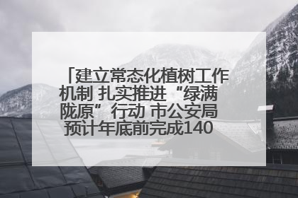 建立常态化植树工作机制 扎实推进“绿满陇原”行动 市公安局预计年底前完成1402亩绿化任务