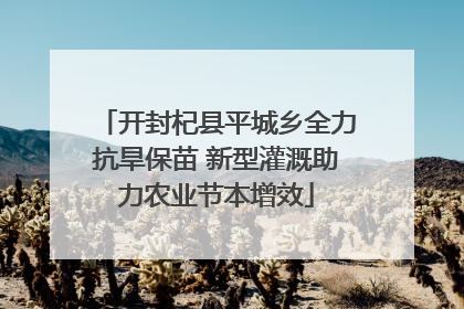 开封杞县平城乡全力抗旱保苗 新型灌溉助力农业节本增效