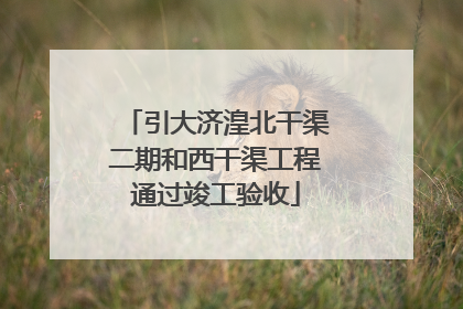 引大济湟北干渠二期和西干渠工程通过竣工验收