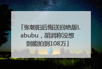 张朝阳后悔送回绝版Labubu，胡润称没想到能拍到108万