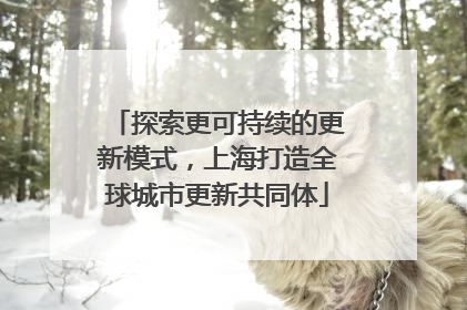 探索更可持续的更新模式，上海打造全球城市更新共同体