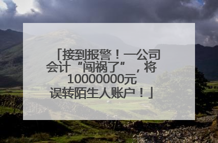 接到报警！一公司会计“闯祸了”，将10000000元误转陌生人账户！