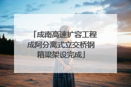成南高速扩容工程成阿分离式立交桥钢箱梁架设完成