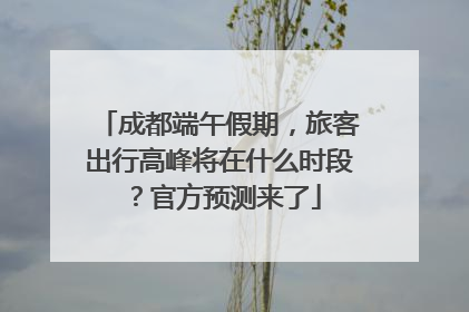 成都端午假期，旅客出行高峰将在什么时段？官方预测来了