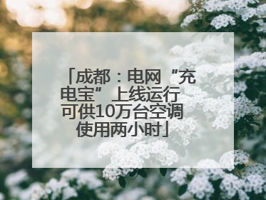 成都：电网“充电宝”上线运行 可供10万台空调使用两小时