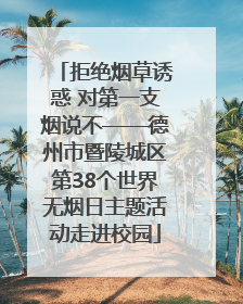 拒绝烟草诱惑 对第一支烟说不——德州市暨陵城区第38个世界无烟日主题活动走进校园