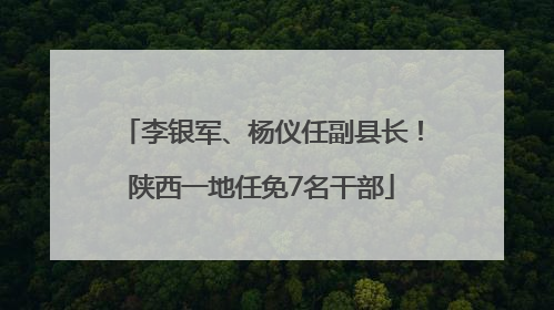 李银军、杨仪任副县长！陕西一地任免7名干部