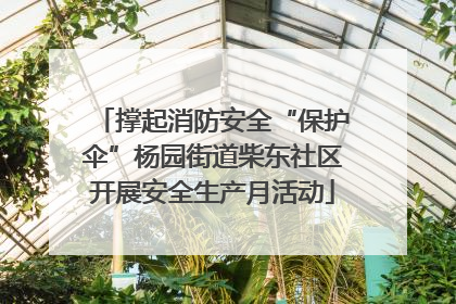 撑起消防安全“保护伞”杨园街道柴东社区开展安全生产月活动