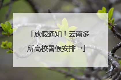 放假通知！云南多所高校暑假安排→
