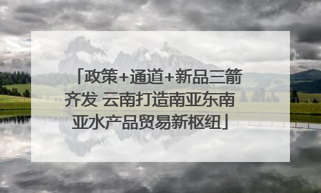 政策+通道+新品三箭齐发 云南打造南亚东南亚水产品贸易新枢纽