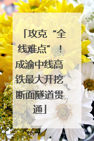 攻克“全线难点”！成渝中线高铁最大开挖断面隧道贯通