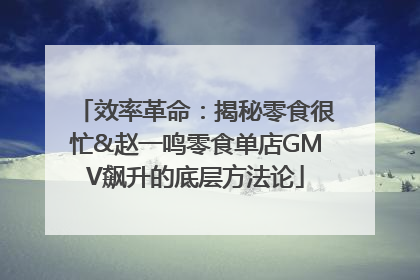 效率革命：揭秘零食很忙&赵一鸣零食单店GMV飙升的底层方法论