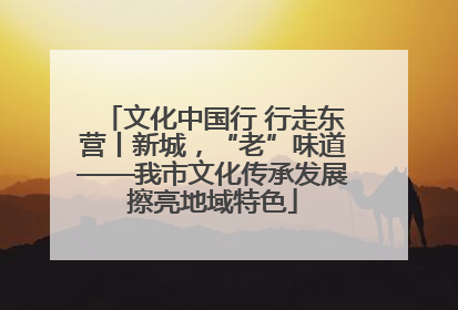 文化中国行 行走东营丨新城，“老”味道——我市文化传承发展擦亮地域特色
