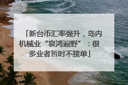 新台币汇率强升，岛内机械业“哀鸿遍野”：很多业者暂时不接单