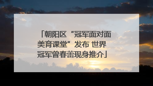 朝阳区“冠军面对面美育课堂”发布 世界冠军曾春蕾现身推介