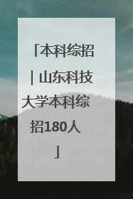 本科综招｜山东科技大学本科综招180人
