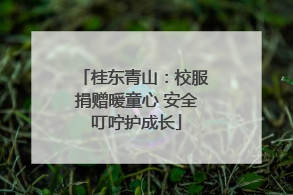 桂东青山：校服捐赠暖童心 安全叮咛护成长
