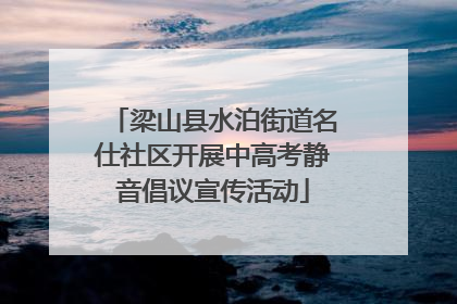 梁山县水泊街道名仕社区开展中高考静音倡议宣传活动