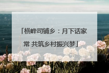 横峰司铺乡：月下话家常 共筑乡村振兴梦