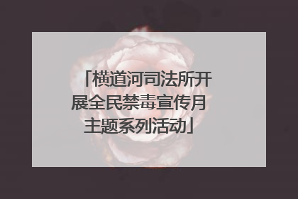 横道河司法所开展全民禁毒宣传月主题系列活动