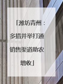 潍坊青州：多措并举打通销售渠道助农增收