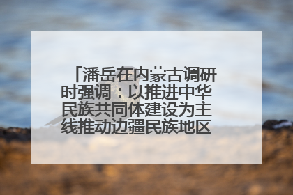 潘岳在内蒙古调研时强调：以推进中华民族共同体建设为主线推动边疆民族地区高质量发展
