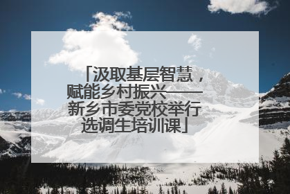 汲取基层智慧，赋能乡村振兴——新乡市委党校举行选调生培训课