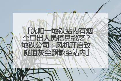 沈阳一地铁站内有烟尘冒出人员捂鼻撤离？地铁公司：风机开启致隧道灰尘飘散至站内