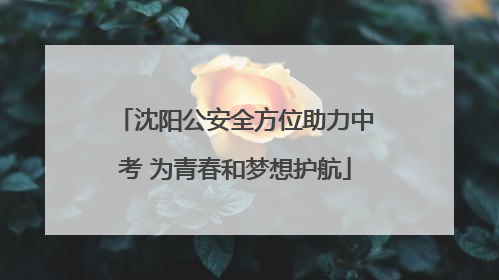 沈阳公安全方位助力中考 为青春和梦想护航