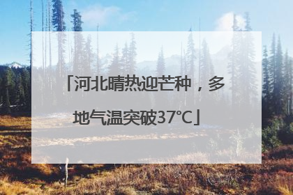 河北晴热迎芒种，多地气温突破37℃